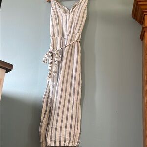 Striped White and Blue Women's romper